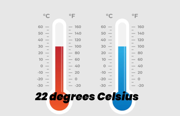 22 degrees Celsius