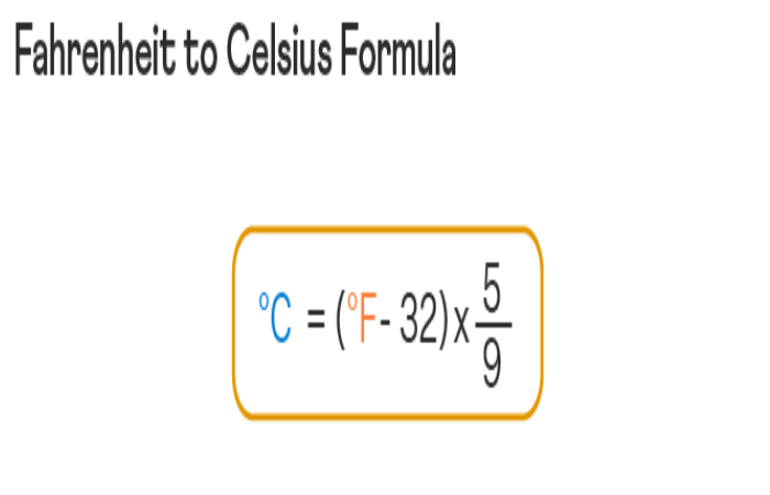 The Formula of 19 Fahrenheit to Celsius