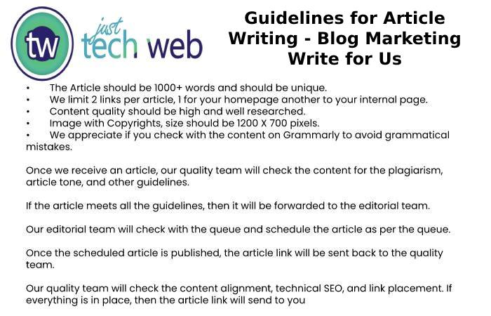 Guidelines for Article Writing - Blog Marketing Write for Us