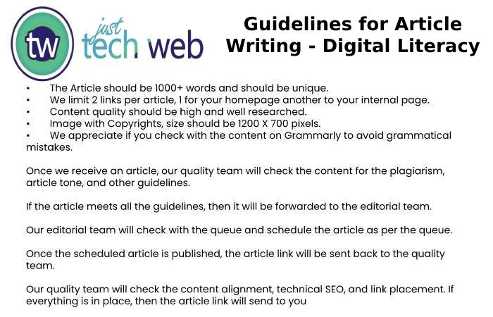 Guidelines for Article Writing - Digital Literacy Write for Us