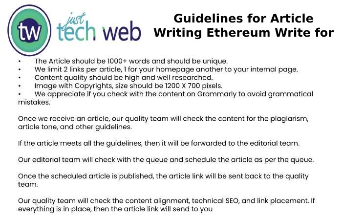 Guidelines for Article Writing Ethereum Write for Us