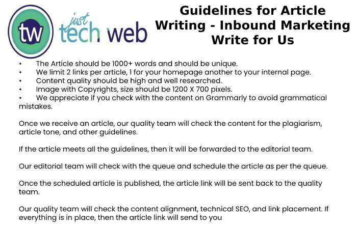 Guidelines for Article Writing Inbound Marketing Write for Us