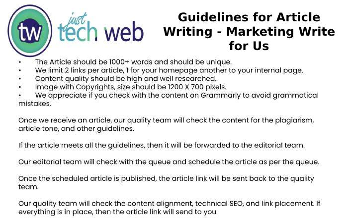 Guidelines for Article Writing - Marketing Write for Us