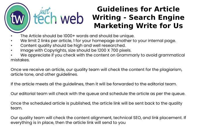 Guidelines for Article Writing - Search Engine Marketing Write for Us