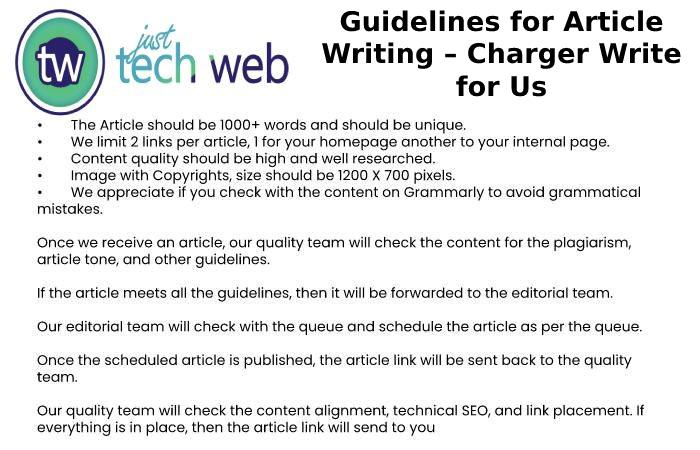 Guidelines for Article Writing – Charger Write for Us