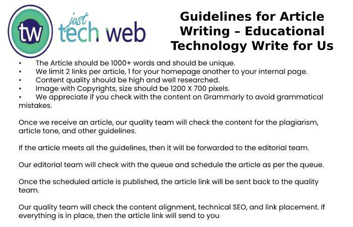 Guidelines for Article Writing – Educational Technology Write for Us