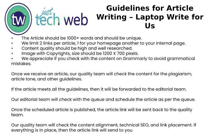 Guidelines for Article Writing – Laptop Write for Us