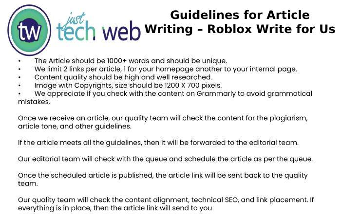 Guidelines for Article Writing – Roblox Write for Us