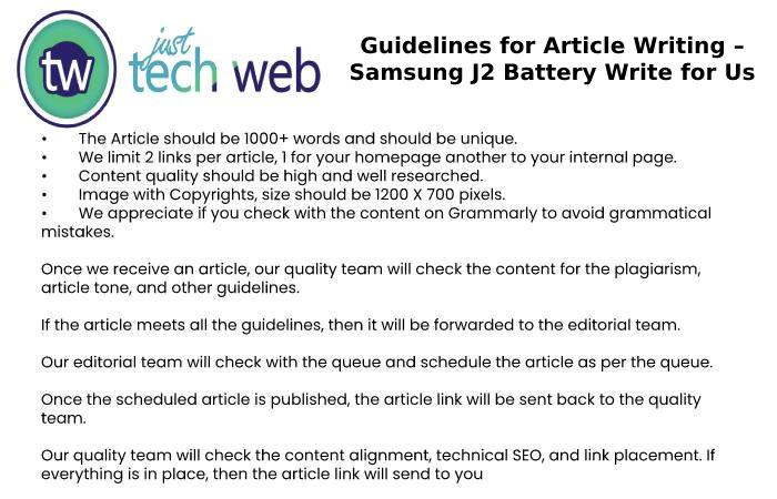 Guidelines for Article Writing – Samsung J2 Battery Write for Us