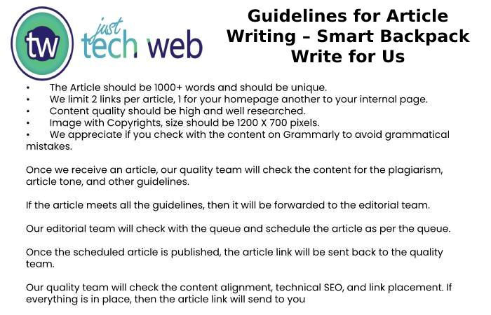 Guidelines for Article Writing – Smart Backpack Write for Us