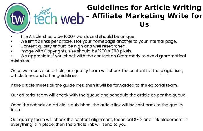 Guidelines for Article Writing – Affiliate Marketing Write for Us