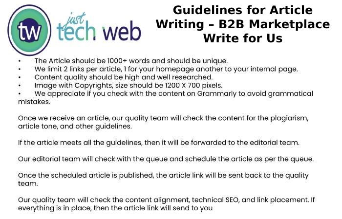 Guidelines for Article Writing – B2B Marketplace Write for Us