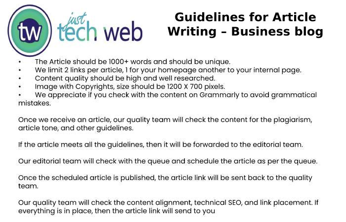 Guidelines for Article Writing – Business blog Write for Us