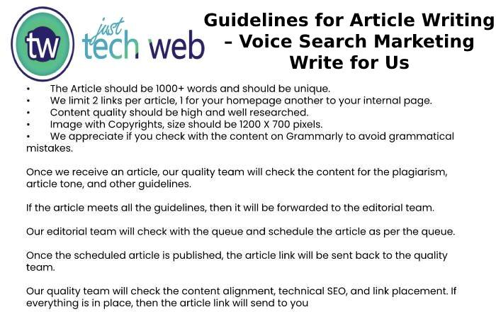Guidelines for Article Writing – Voice Search Marketing Write for Us