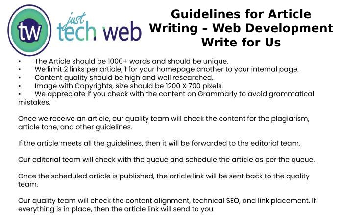 Guidelines for Article Writing – Web Development Write for Us