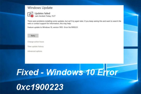 Feature update to Windows 10, version 1903 - Error 0xc1900223