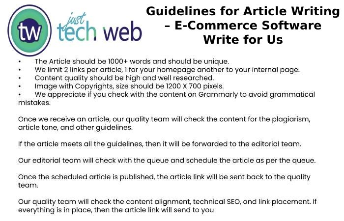Guidelines for Article Writing – E-Commerce Software Write for Us