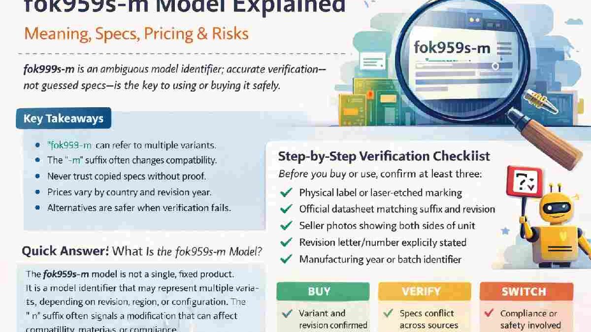 fok959s-m Model: Meaning, Verification, Specs & Safe Alternatives